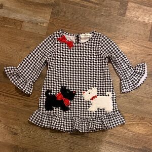Size 6-12 Months Toddler Girls Rare Editions Black & White Houndstooth Dress